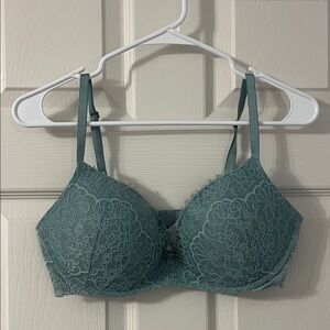 Victorias Secret Lace Wireless Bra in Teal